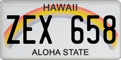 HI license plate ZEX658