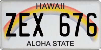 HI license plate ZEX676