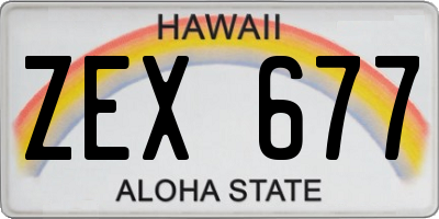 HI license plate ZEX677