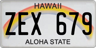 HI license plate ZEX679