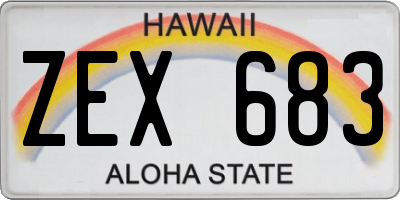 HI license plate ZEX683