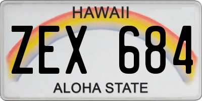 HI license plate ZEX684
