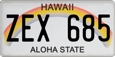HI license plate ZEX685