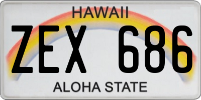 HI license plate ZEX686