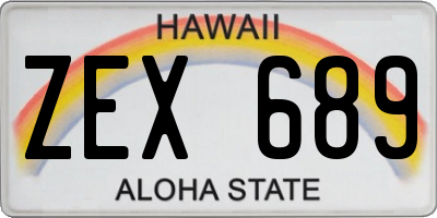 HI license plate ZEX689