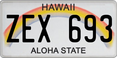 HI license plate ZEX693