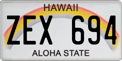 HI license plate ZEX694