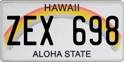 HI license plate ZEX698