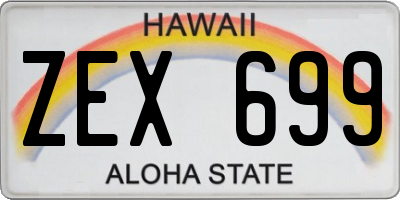 HI license plate ZEX699