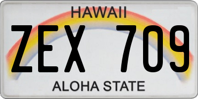 HI license plate ZEX709
