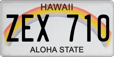 HI license plate ZEX710