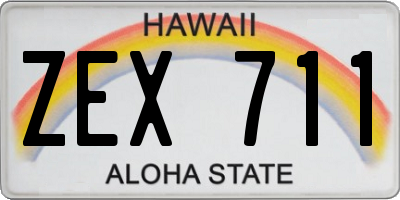 HI license plate ZEX711