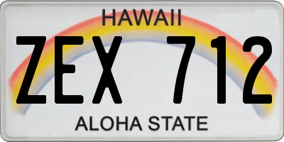 HI license plate ZEX712
