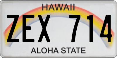 HI license plate ZEX714