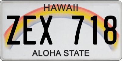 HI license plate ZEX718