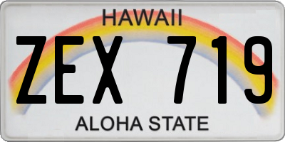HI license plate ZEX719