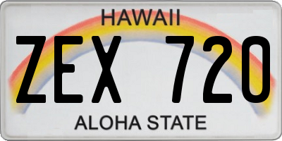 HI license plate ZEX720