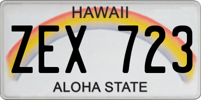 HI license plate ZEX723