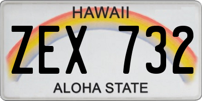 HI license plate ZEX732