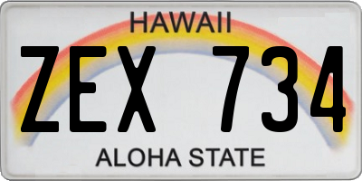 HI license plate ZEX734