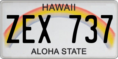 HI license plate ZEX737