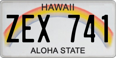 HI license plate ZEX741