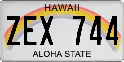 HI license plate ZEX744