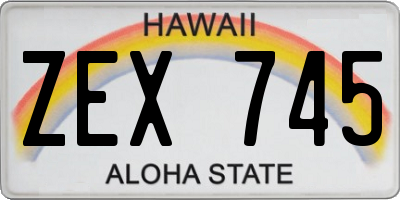 HI license plate ZEX745