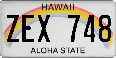HI license plate ZEX748