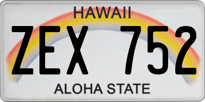 HI license plate ZEX752