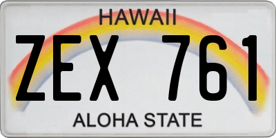 HI license plate ZEX761