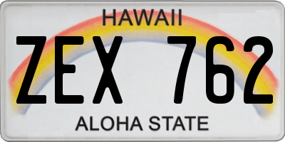 HI license plate ZEX762