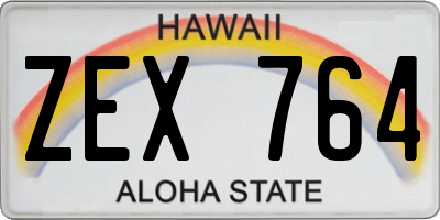 HI license plate ZEX764