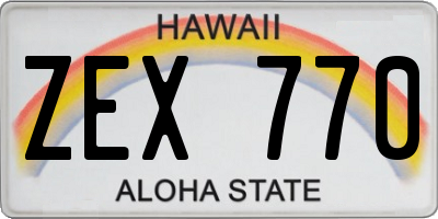 HI license plate ZEX770