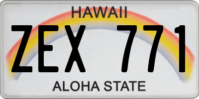 HI license plate ZEX771