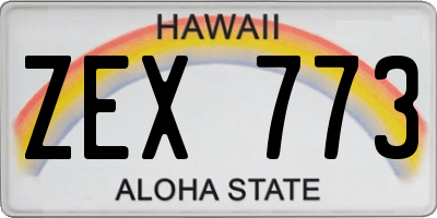 HI license plate ZEX773