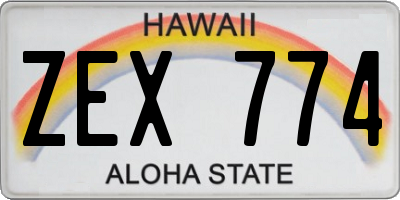 HI license plate ZEX774