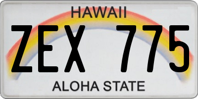 HI license plate ZEX775