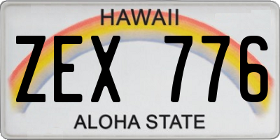 HI license plate ZEX776