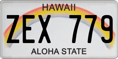 HI license plate ZEX779