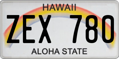 HI license plate ZEX780