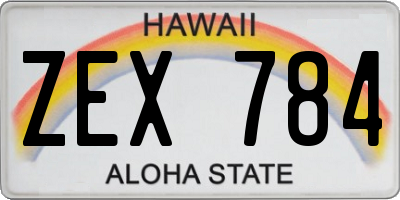 HI license plate ZEX784