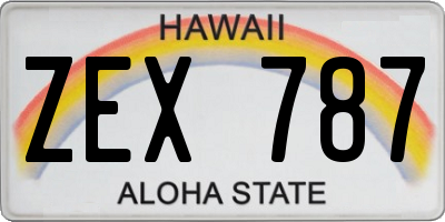 HI license plate ZEX787