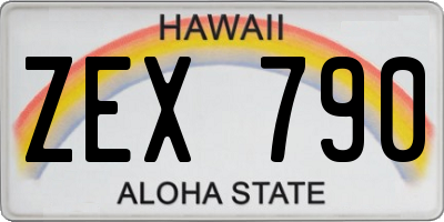 HI license plate ZEX790