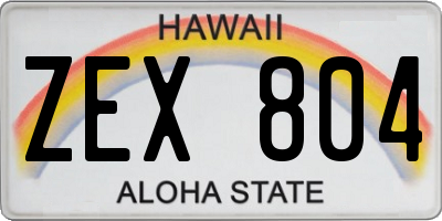 HI license plate ZEX804