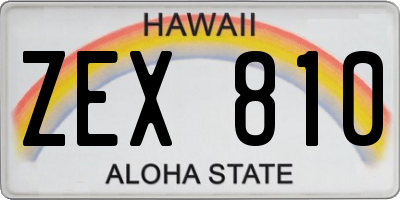 HI license plate ZEX810
