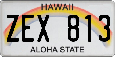 HI license plate ZEX813