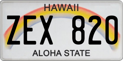 HI license plate ZEX820
