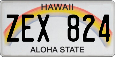 HI license plate ZEX824