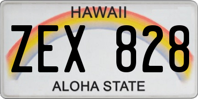 HI license plate ZEX828
